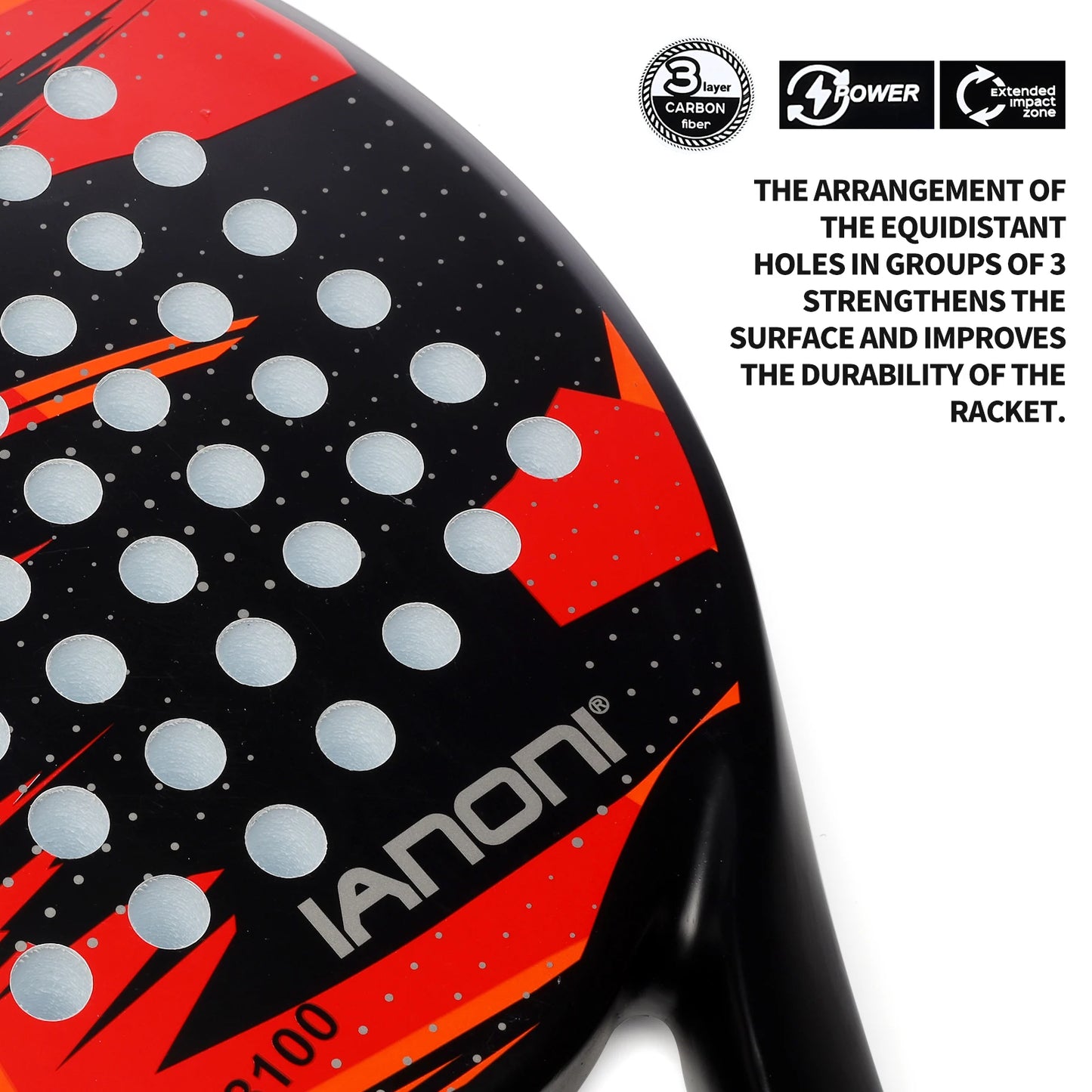 IANONI Lightweight Carbon Fibre Padel Tennis Racquet