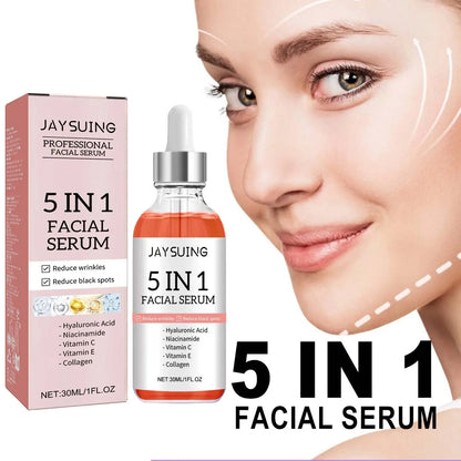 1/2/3Pcs 5 in 1 Facial Serum Fade Fine Lines Firming Skin Shrink Pore Moisturizing Brightning Hyaluronic Acid Retinol Face Serum