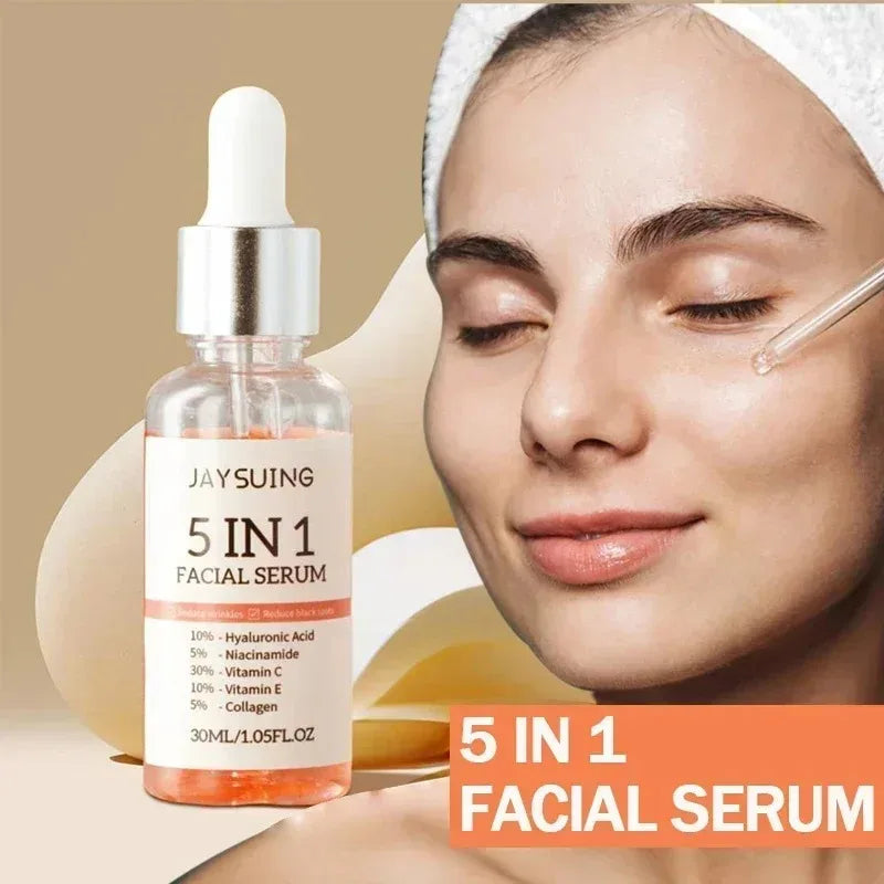 1/2/3Pcs 5 in 1 Facial Serum Fade Fine Lines Firming Skin Shrink Pore Moisturizing Brightning Hyaluronic Acid Retinol Face Serum