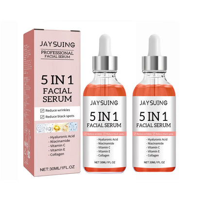 1/2/3Pcs 5 in 1 Facial Serum Fade Fine Lines Firming Skin Shrink Pore Moisturizing Brightning Hyaluronic Acid Retinol Face Serum